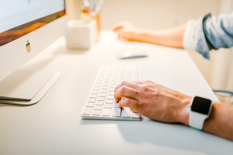 man on computer