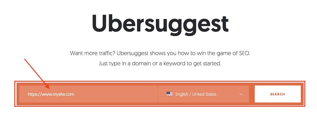 Ubersuggest Enter URL