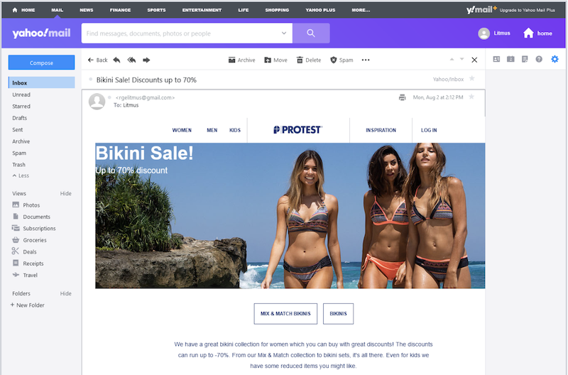 Yahoo Mail Bikini Sale